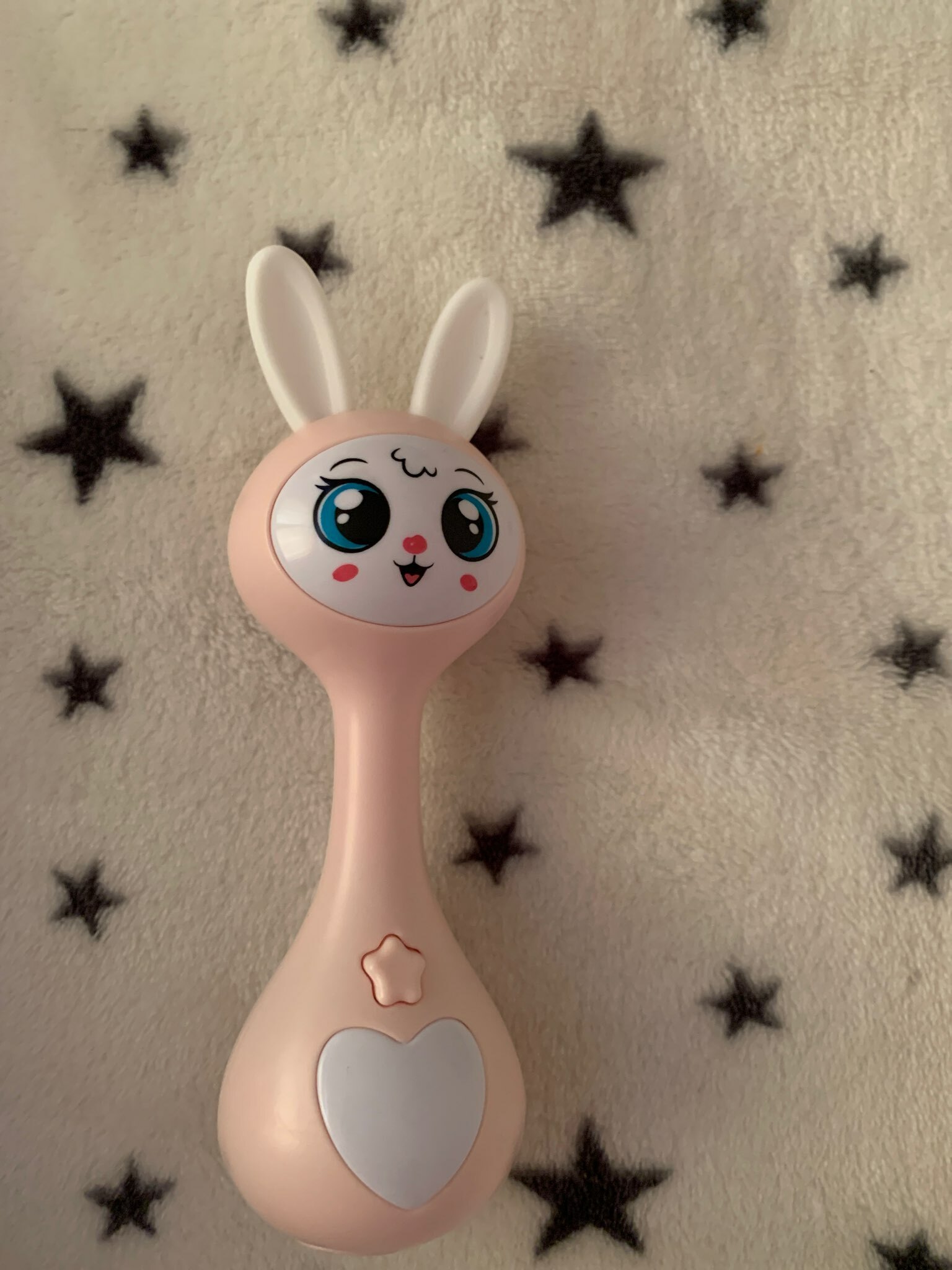 Фотография покупателя товара Музыкальная игрушка «Любимый зайчик», звук, свет, цвет розовый - Фото 2