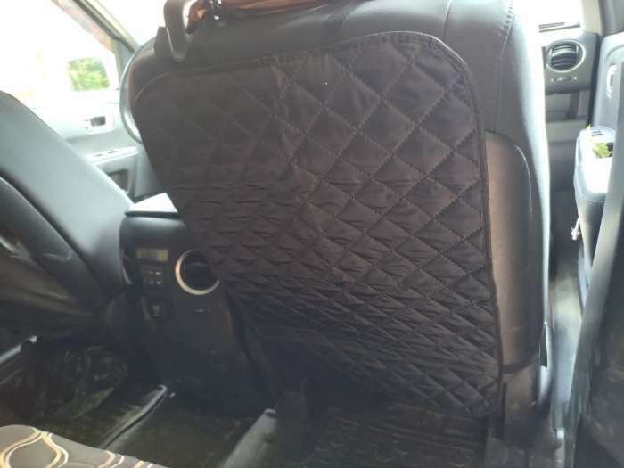 Фотография покупателя товара Накидка-незапинайка на спинку сиденья Cartage, оксфорд, ромб, 60 х 40 см, черный