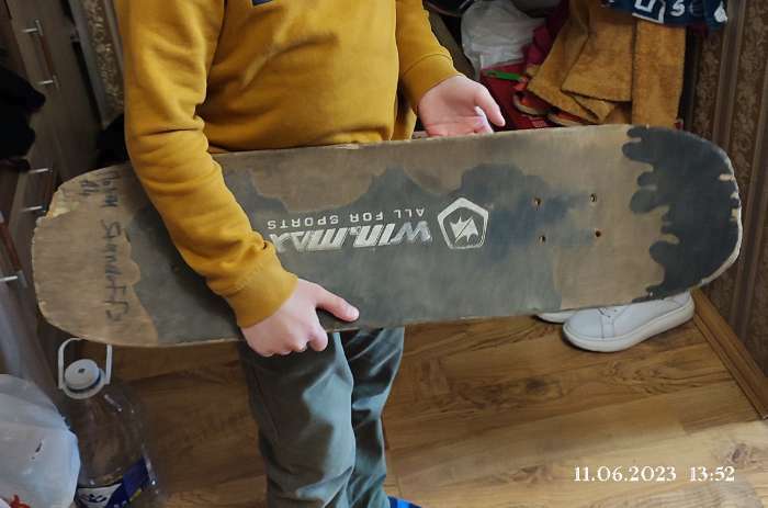 Фотография покупателя товара Скейтборд подростковый ONLYTOP NO BRAKES, 78х20 см, колёса PVC 50 мм, алюминиевая рама