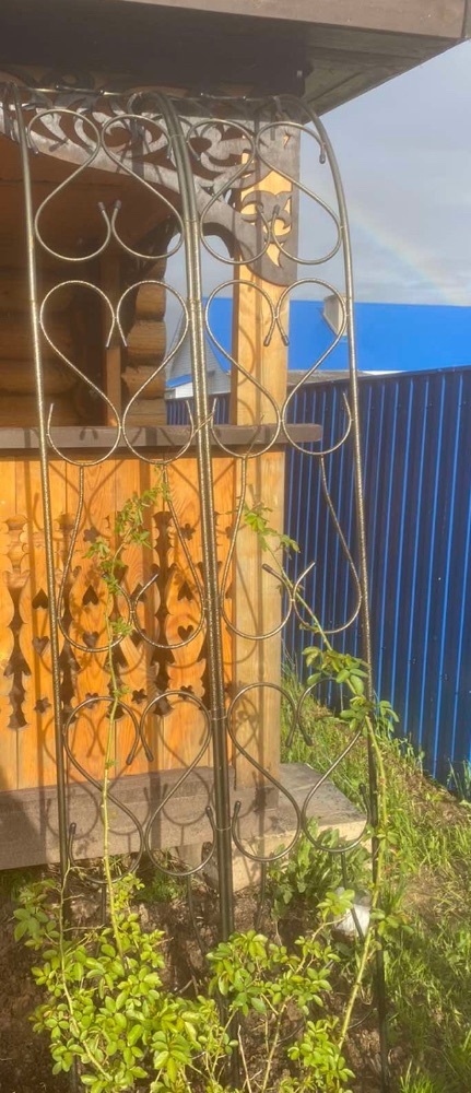 Фотография покупателя товара Арка садовая, разборная, 240 × 125 × 36.5 см, металл, цвет бронзовый антик