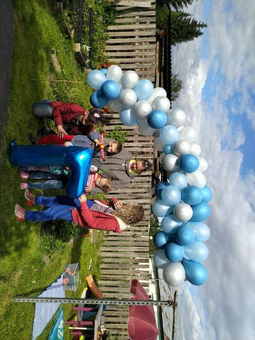 Фотография покупателя товара Гирлянда из воздушных шаров «Органик сине-голубой», длина 2,5 м
