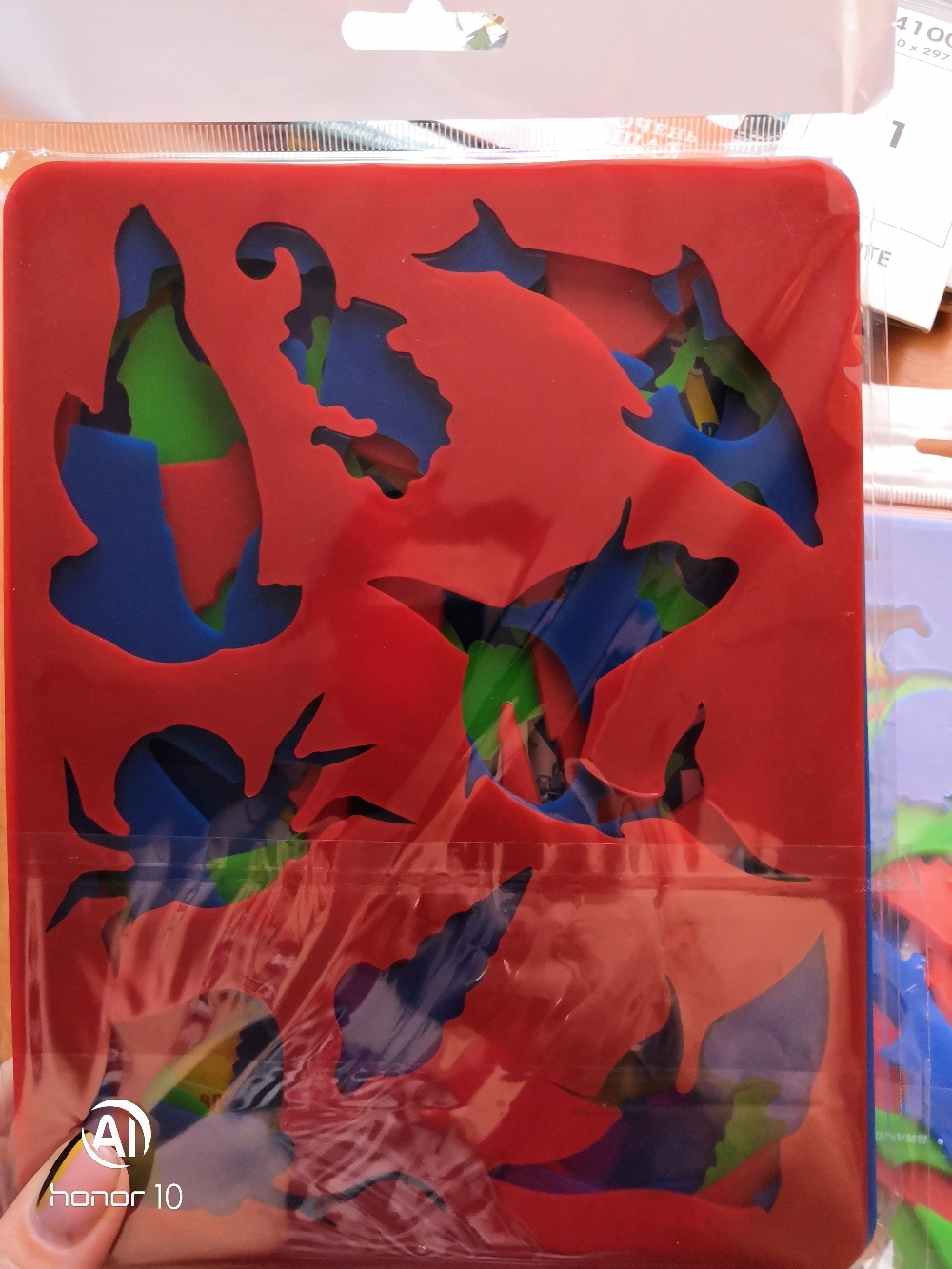 Фотография покупателя товара Набор трафарет-раскраска Calligrata, 6 штук (транспортир, инструменты, космос, животные, море, листья), для мальчиков