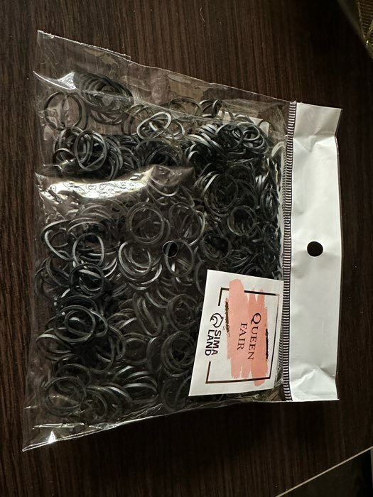 Фотография покупателя товара Силиконовые резинки для волос, набор, d = 1,5 см, 50 гр, цвет чёрный - Фото 2