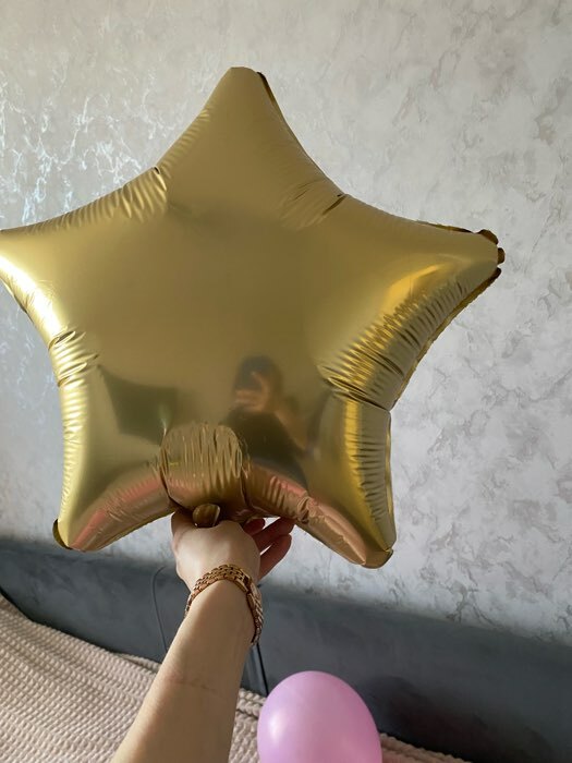 Фотография покупателя товара Шары фольгированные 19", звезда, набор 5 шт., цвет золото, мистик