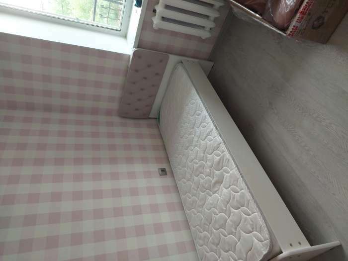 Фотография покупателя товара Кровать №7 с мягкой головной спинкой, 900×1900 мм, каретная стяжка, велюр 016, цвет белый - Фото 1