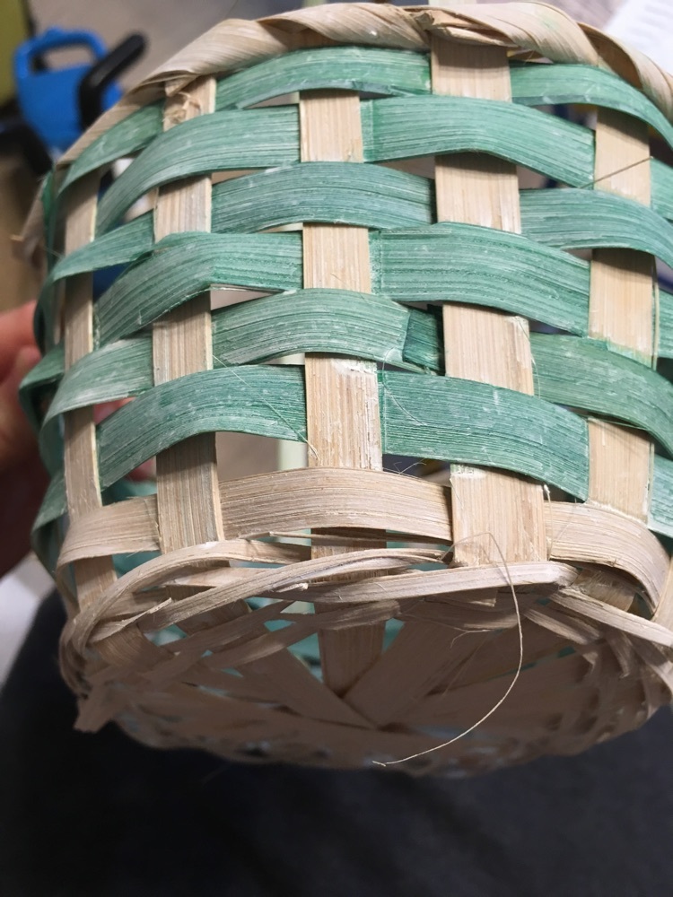 Фотография покупателя товара Корзина плетеная, бамбук, D20X15 H10 HH33 см, зеленый - Фото 2