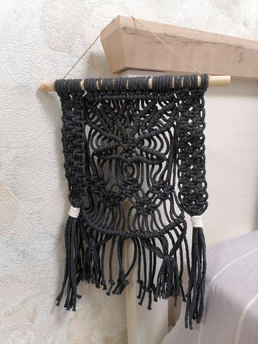 Фотография покупателя товара Панно «Полумесяц», набор для плетения макраме, серое 32 х 5,2 х 8,2 см - Фото 1