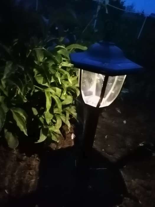 Фотография покупателя товара Садовый светильник «Старт» на солнечной батарее «Фонарь», 14 × 50 × 14 см, свечение белое