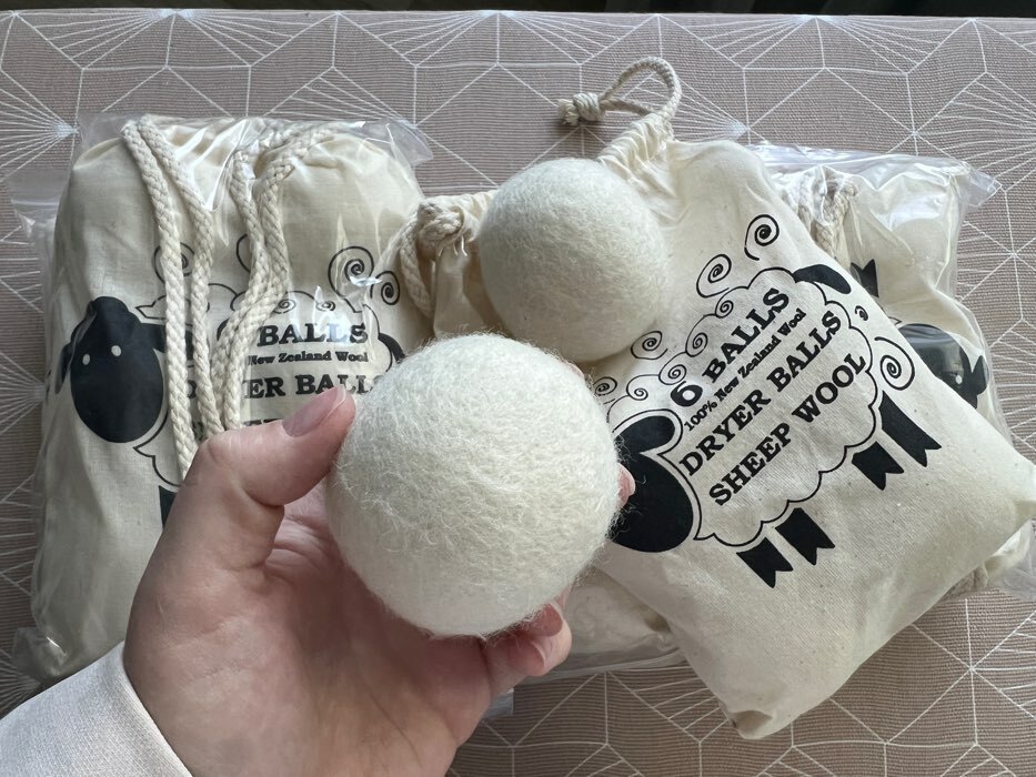 Фотография покупателя товара Шерстяные шарики для стирки и сушки белья, 6 см, белые, 25 гр