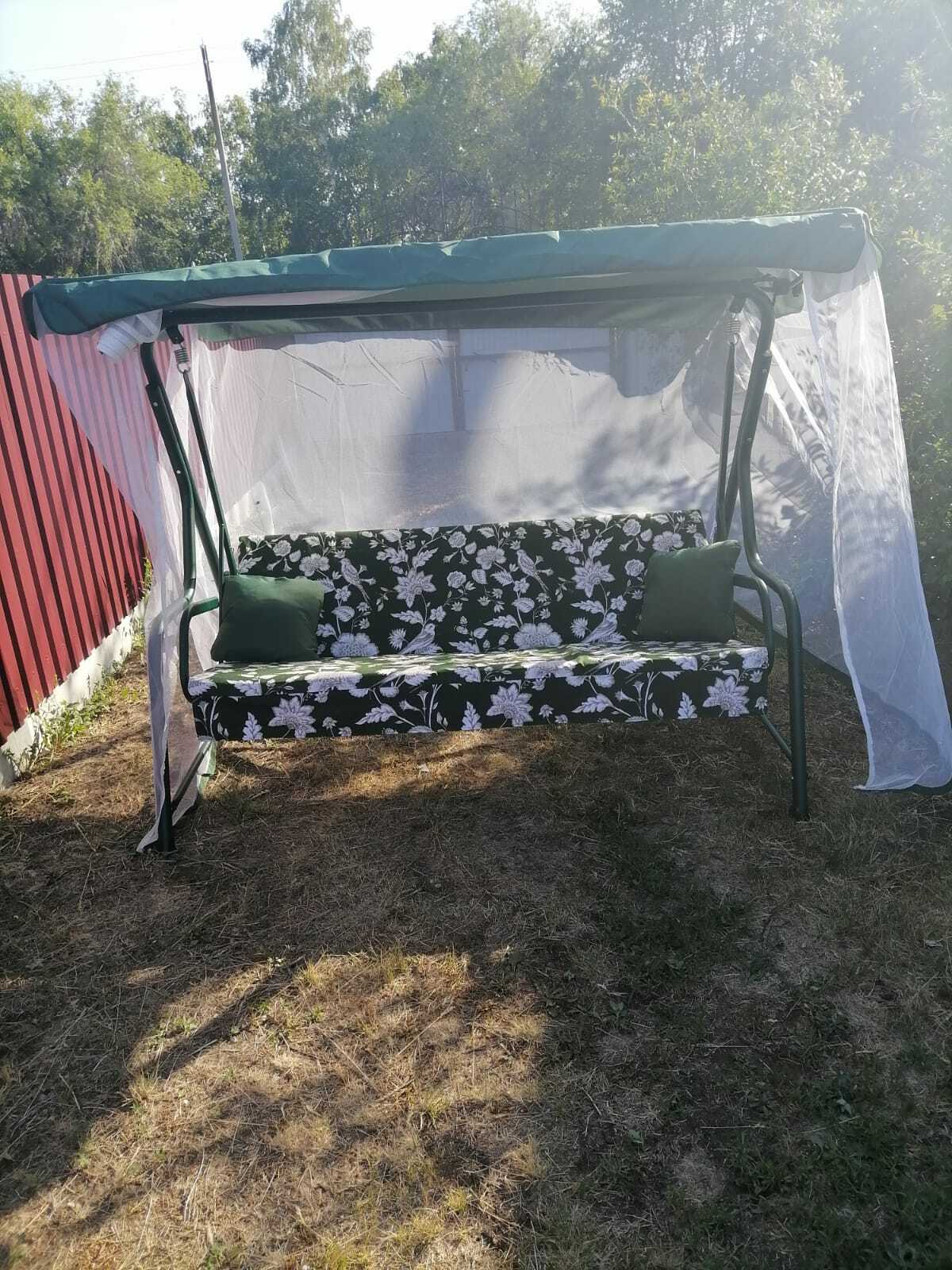 Фотография покупателя товара Качели садовые «Панама», 209×142×155 см, максимальная нагрузка 300 кг, бордовые - Фото 23