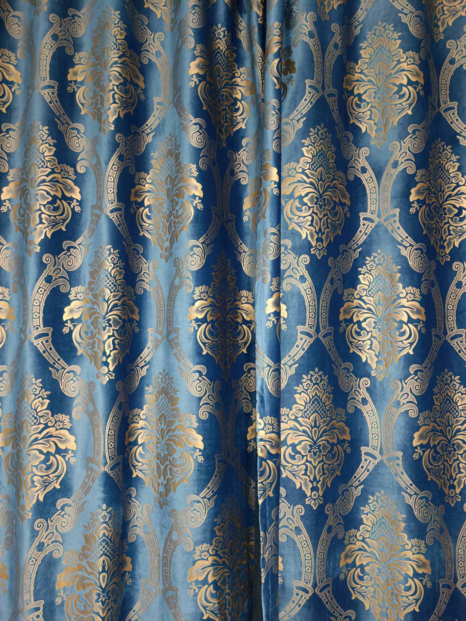 Фотография покупателя товара Штора портьерная Этель «Версаль» 160×270 см, цвет синий, 100% п/э - Фото 3