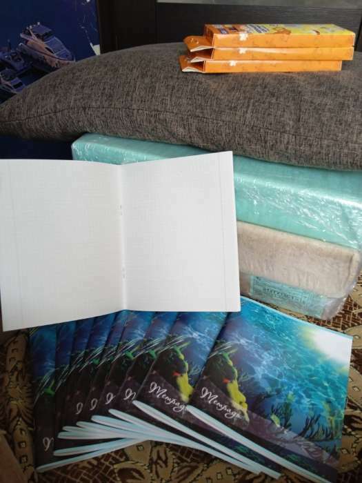 Фотография покупателя товара Тетрадь 48 листов в клетку Calligrata "Океан", обложка мелованная бумага, блок №2, белизна 75% (серые листы), МИКС