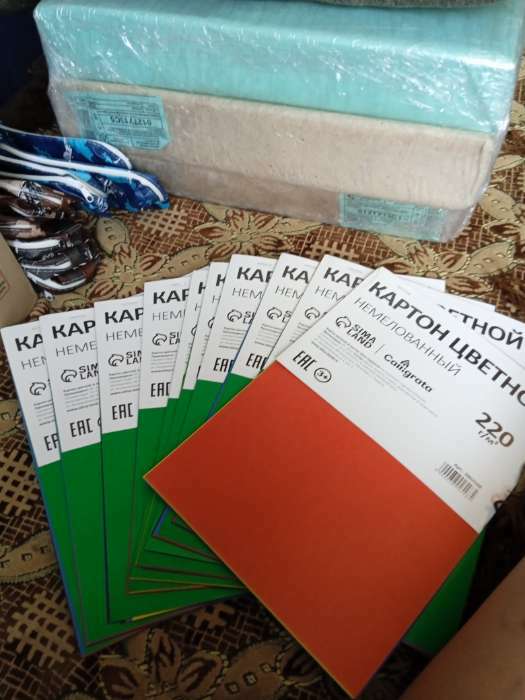 Фотография покупателя товара Картон цветной Calligrata, А4, 6 листов, 6 цветов, немелованный - Фото 2