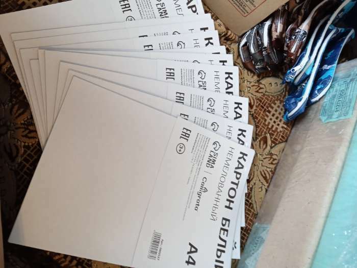 Фотография покупателя товара Картон белый А4, 6 листов, 190 г/м2 Calligrata, немелованный на скобе, ЭКОНОМ - Фото 6