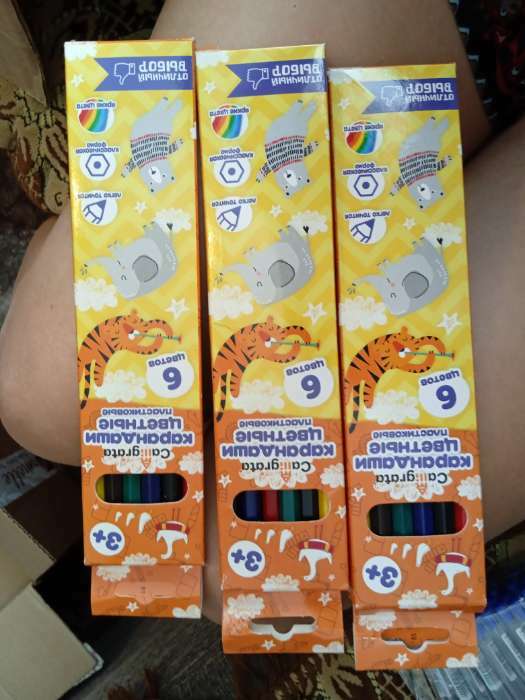 Фотография покупателя товара Карандаши Calligrata «Мини», цветные, 6 цветов, трёхгранные, деревянные - Фото 31