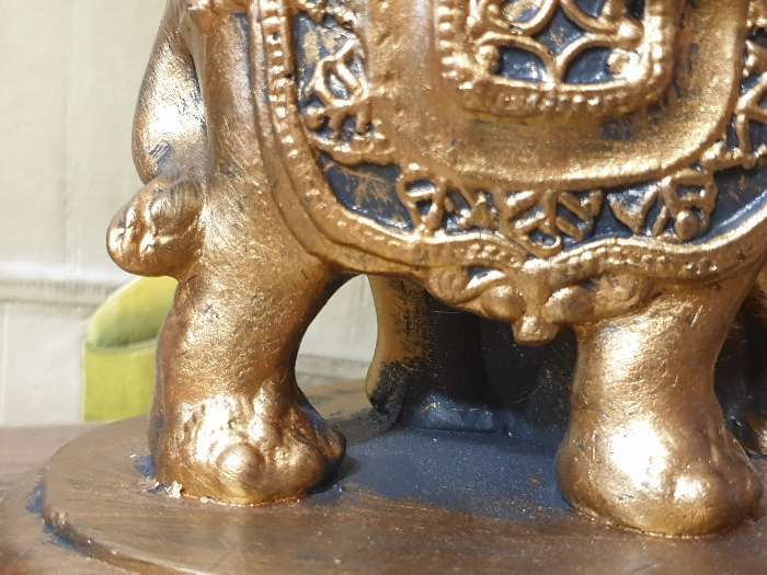 Фотография покупателя товара Копилка "Слон со слоненком" бронза, 15х32см - Фото 1