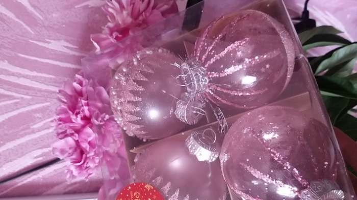 Фотография покупателя товара Набор шаров пластик d-8 см, 4 шт "Жаклин" розовый