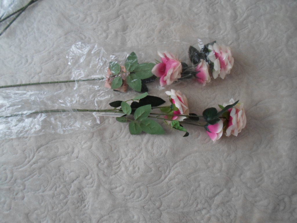 Фотография покупателя товара Цветы искусственные "Роза тройная" 6х61 см, бело-розовый