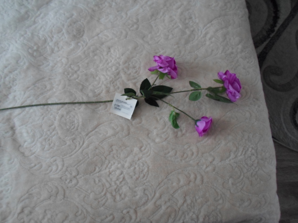 Фотография покупателя товара Цветы искусственные "Роза тройная" 6х61 см, фиолетовый