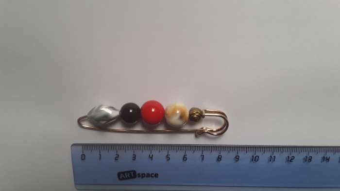 Фотография покупателя товара Булавка «Камешки большие» 8.5 см, цветная в золоте - Фото 1