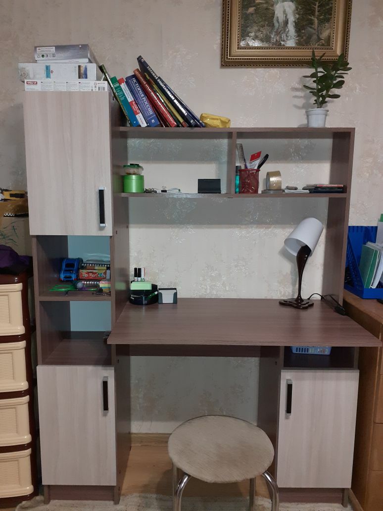 Фотография покупателя товара УЦЕНКА Стол компьютерный Клик Мебель, 1230×570×1600 мм, с надстройкой, ясень шимо темный/светлый 426 - Фото 39