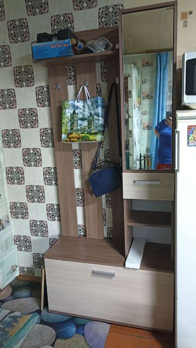 Фотография покупателя товара Вешалка с зеркалом «Ника», 910×354×2035 мм, цвет ясень шимо светлый/ясень шимо темный - Фото 1