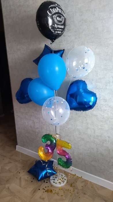 Фотография покупателя товара Букет из шаров "Романтика", фольга, латекс, синий, набор из 14 шт. - Фото 1