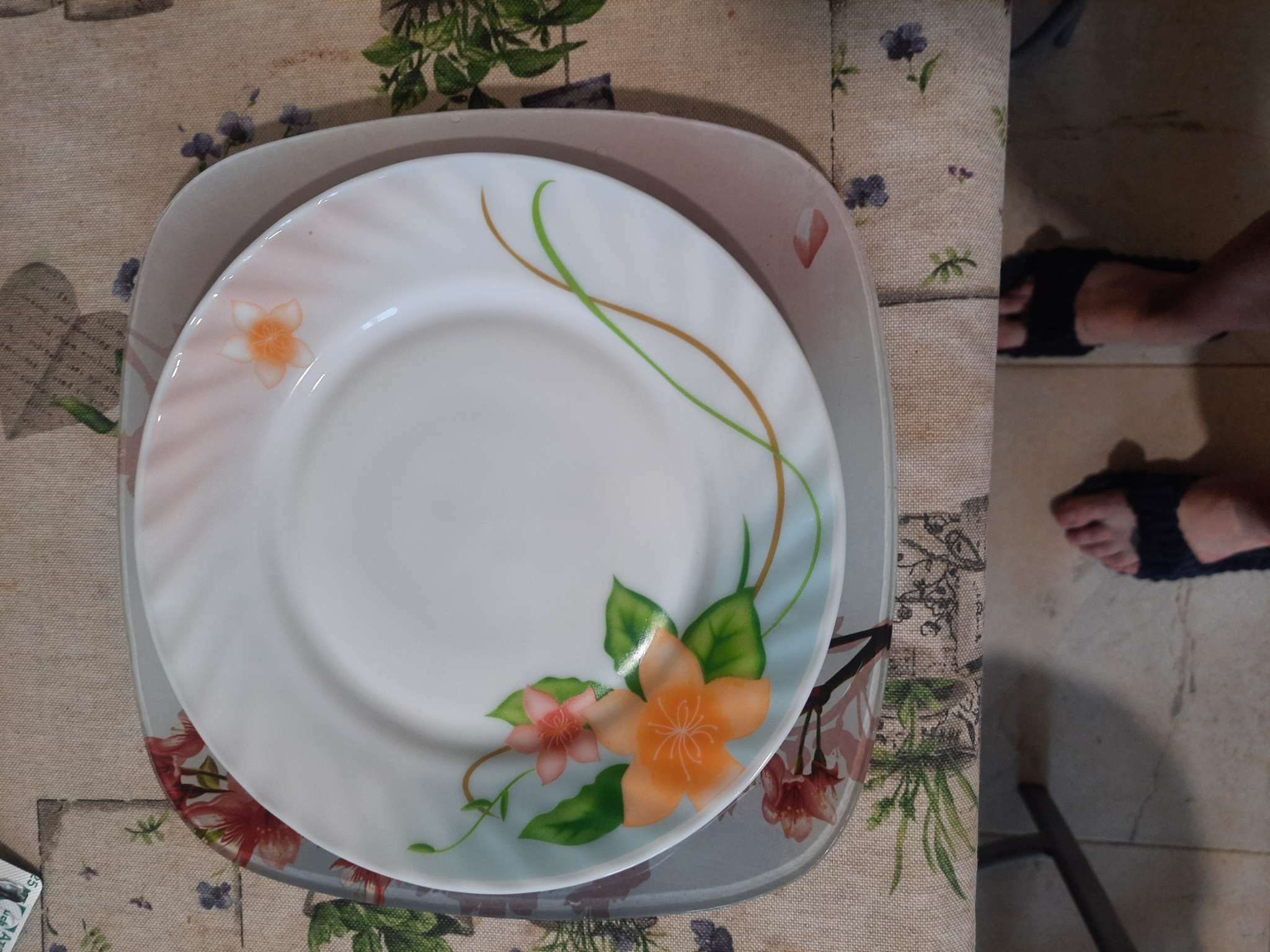 Фотография покупателя товара Тарелка стеклянная обеденная Доляна «Сакура», 25×25 см