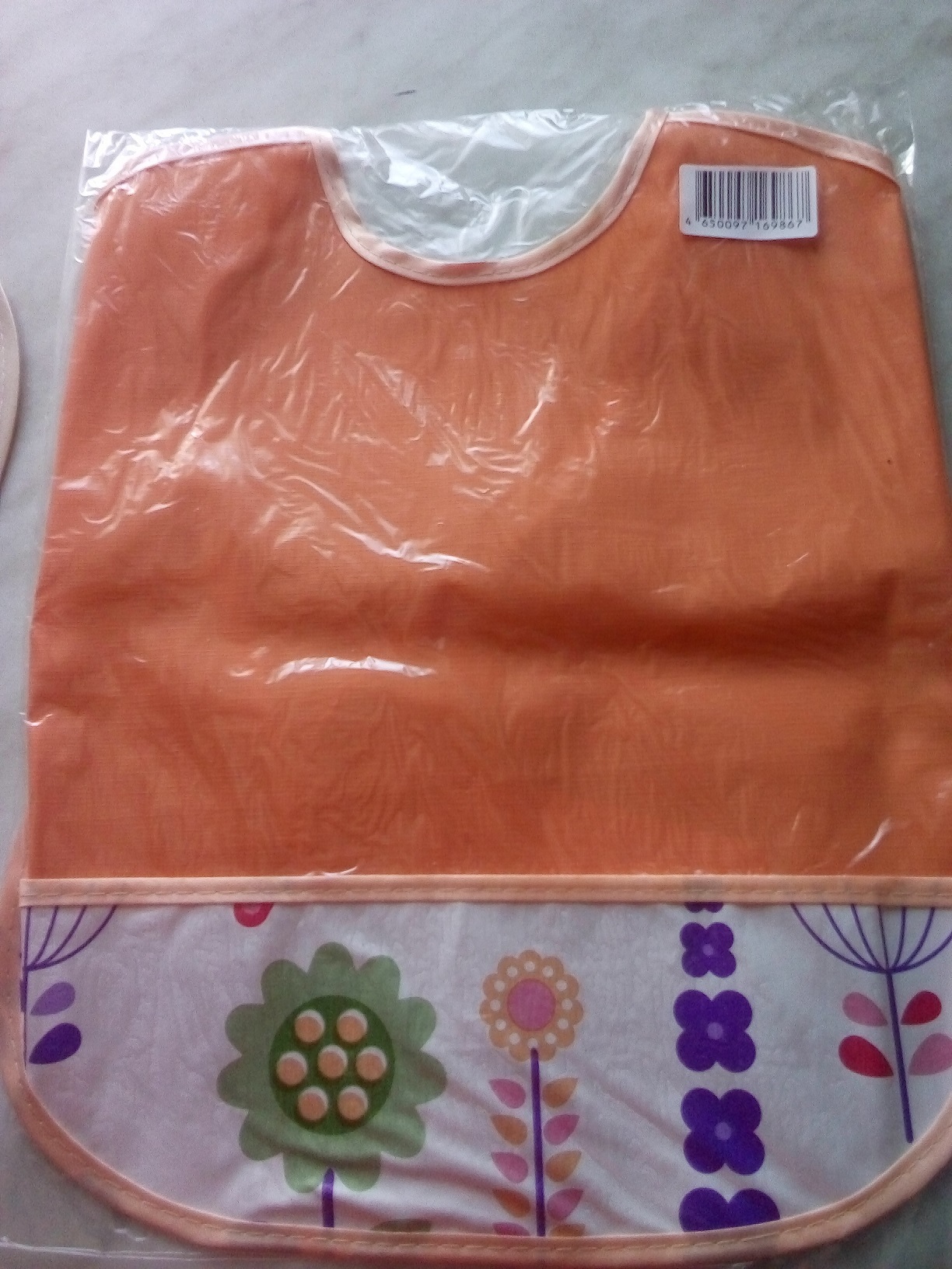 Фотография покупателя товара Нагрудник с карманом, из ткани с ПВХ покрытием, «Цветы», цвет МИКС - Фото 5