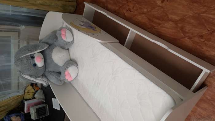 Фотография покупателя товара Кровать «Бейли», 700 × 1900 мм, с ортопедическим основанием, цвет белый - Фото 7