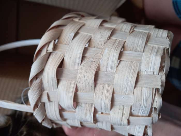 Фотография покупателя товара Корзина плетёная, бамбук, белая, (цилиндр) - Фото 27