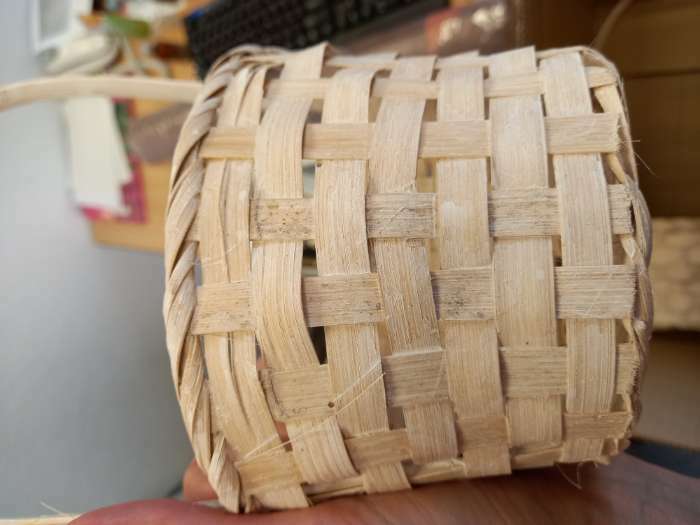 Фотография покупателя товара Корзина плетёная, бамбук, белая, (цилиндр) - Фото 24