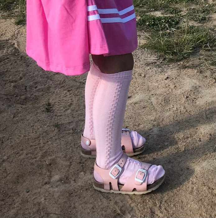 Фотография покупателя товара Гольфы детские "Косичка", цвет розовый, размер 22-24 - Фото 1