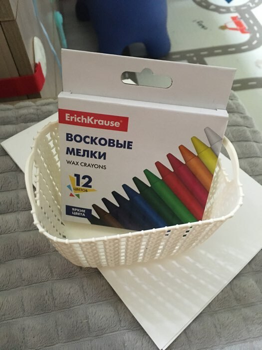 Фотография покупателя товара Корзинка пластиковая для хранения с ручками «Плетение», 12×8,5×8 см, цвет МИКС - Фото 2