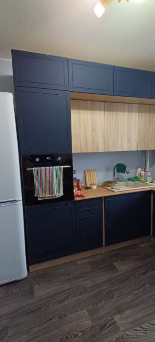 Фотография покупателя товара Кухонный гарнитур угловой «Кристалл - 5», 1200×2400 мм, цвет океания/дуб сонома - Фото 2