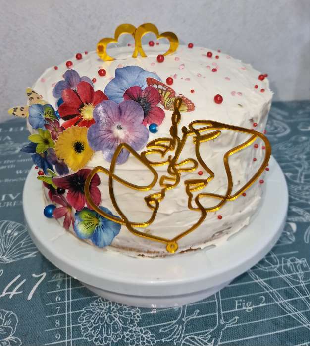 Фотография покупателя товара Украшение для торта «Пара», цвет золото - Фото 1