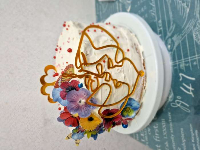 Фотография покупателя товара Украшение для торта «Сердечки классические», цвет золото - Фото 1