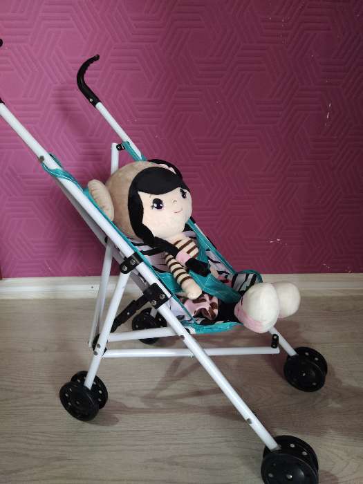 Фотография покупателя товара Коляска-трость для кукол «Зебра», пластиковый каркас