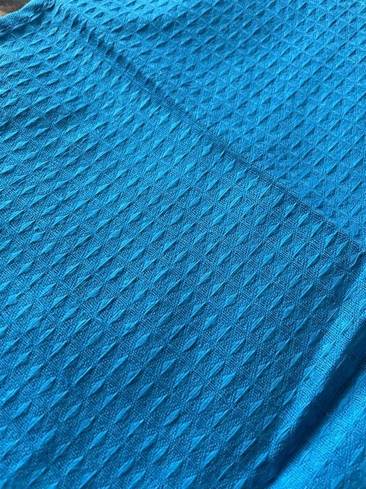 Фотография покупателя товара Полотенце Доляна цвет голубой, 40х62 см, 100% хлопок, вафля 170 г/м2 - Фото 1