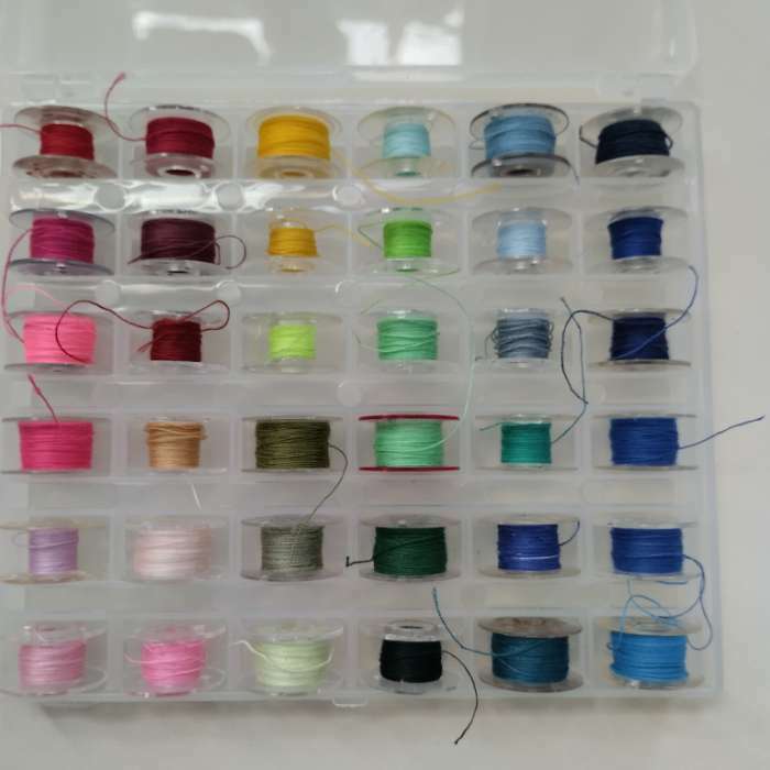 Фотография покупателя товара Органайзер для ниток, на 36 шпулек, 14,5 × 12 × 2,5 см, цвет прозрачный