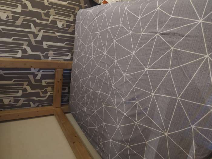Фотография покупателя товара Простыня на резинке Ночь Нежна, поплин, размер 160х200х20 см, цвет серый - Фото 3