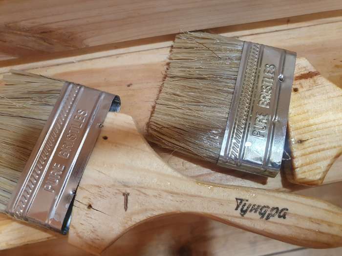 Фотография покупателя товара Кисть плоская ТУНДРА, смешанная щетина, деревянная рукоятка, 3", 75 мм - Фото 1