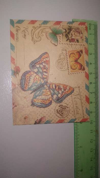 Фотография покупателя товара Конверт подарочный «Бабочки», 7,5 × 9,8 см