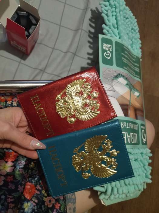 Фотография покупателя товара Обложка для паспорта, цвет бордовый - Фото 1