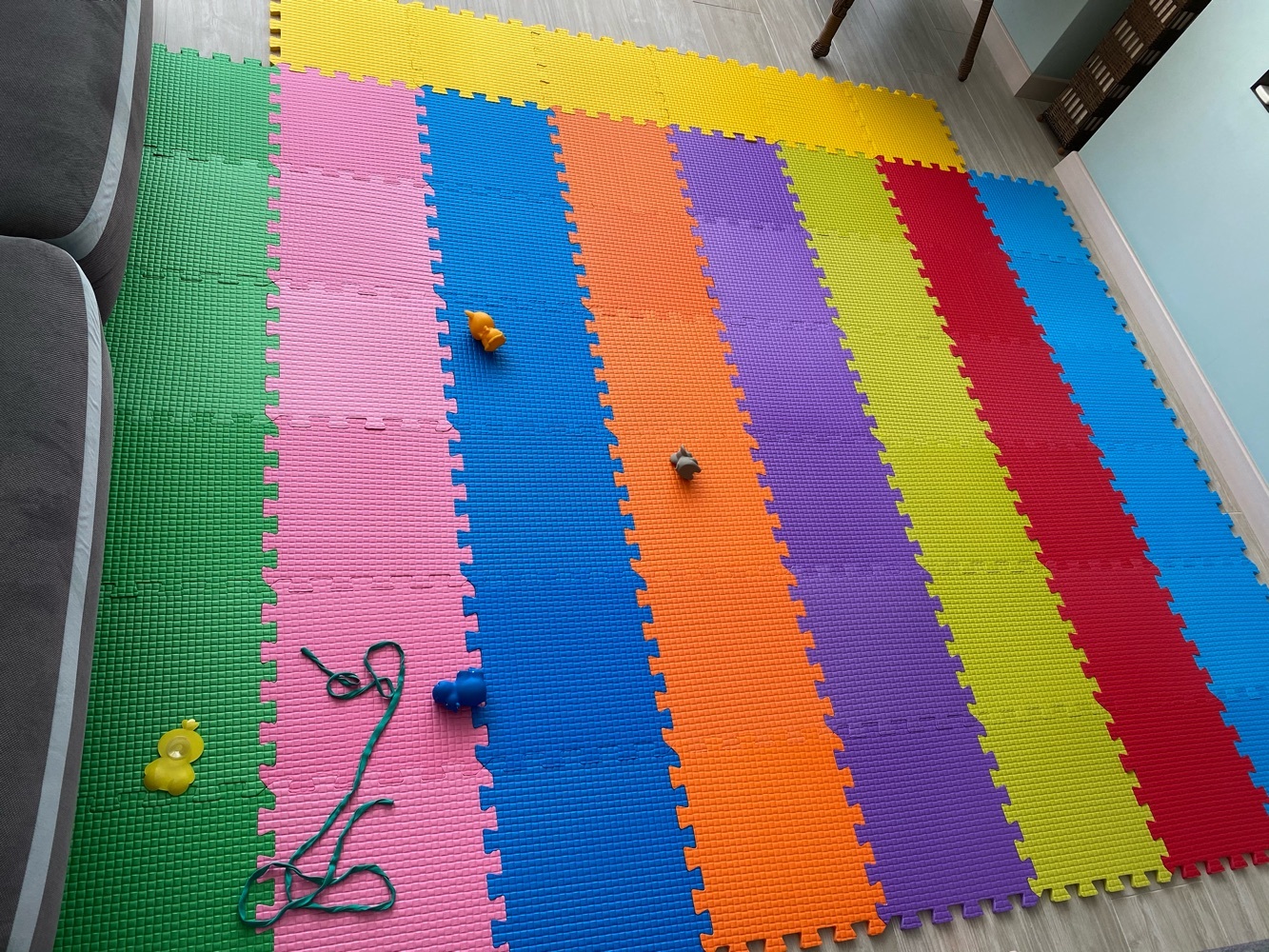 Фотография покупателя товара Детский коврик-пазл «Радуга» (мягкий), 9 элементов 33 х 33 х 0,9 см, термоплёнка