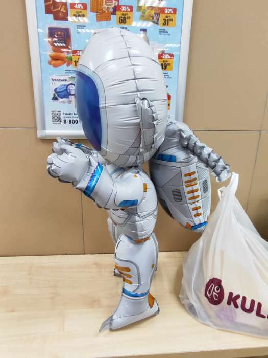 Фотография покупателя товара Шар фольгированный 30" «Космонавт большой», под воздух - Фото 6