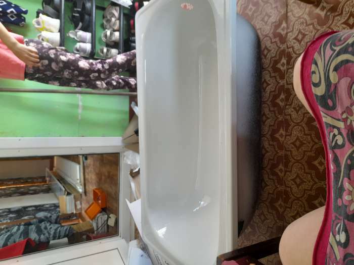 Фотография покупателя товара УЦЕНКА Ванна cтальная Ligeya 120х70, эмалированная, без каркаса, с бортом - Фото 2
