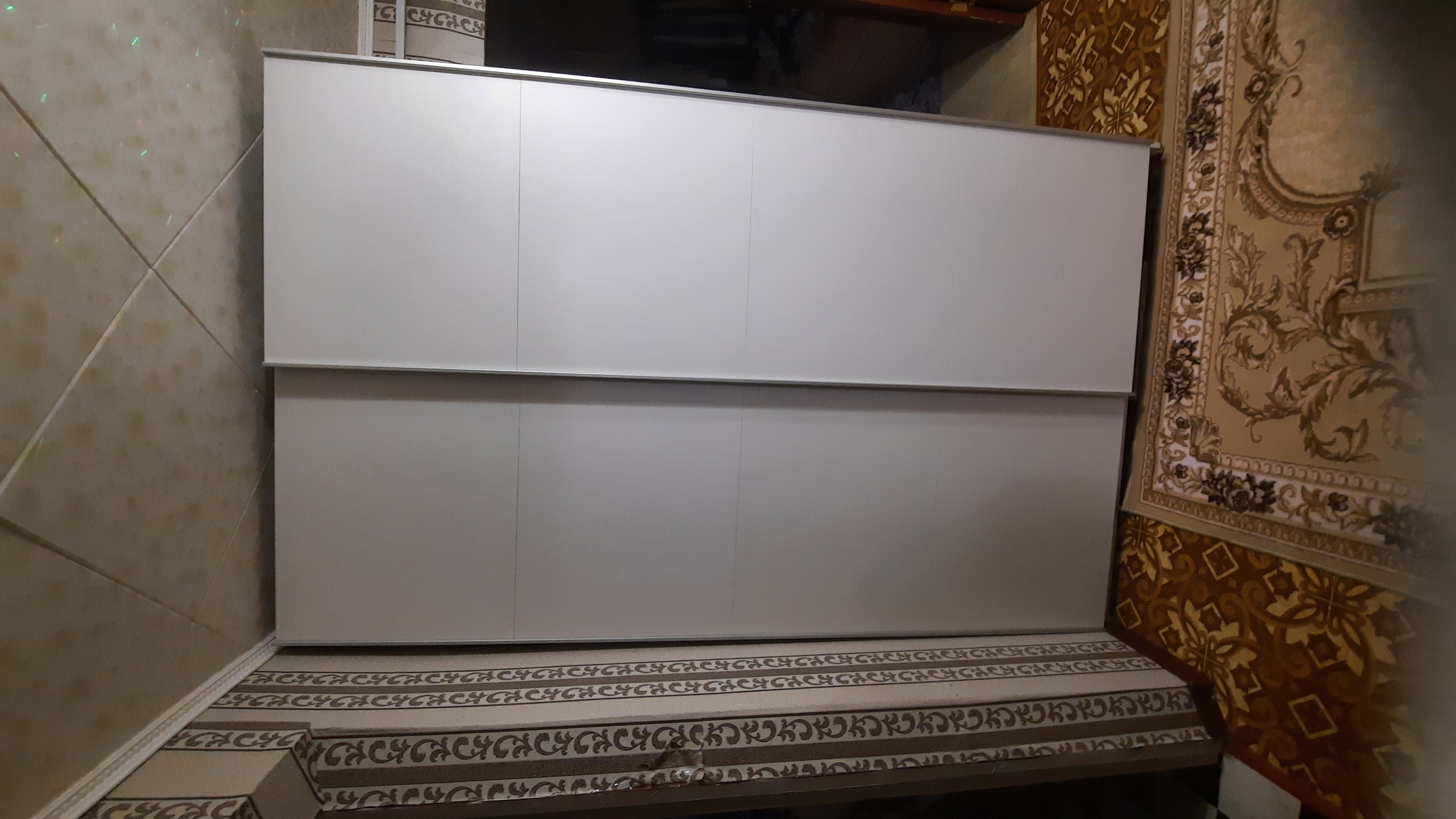 Фотография покупателя товара Шкаф-купе «Прайм», 1400×570×2300 мм, 2-х дверный, ЛДСП, цвет белый снег - Фото 1