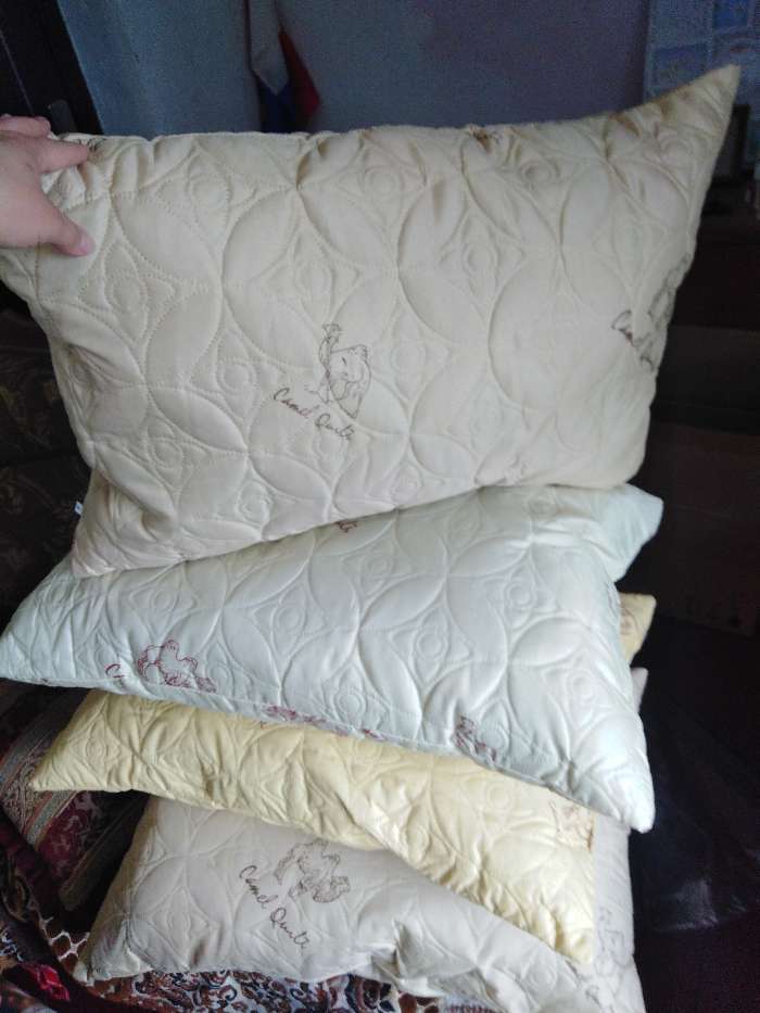 Фотография покупателя товара Подушка Верблюжья шерсть 50х70 см, полиэфирное волокно, пэ 100%