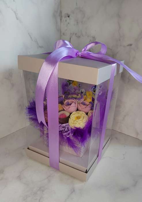 Фотография покупателя товара Коробка подарочная для цветов с вазой и PVC окнами складная, упаковка, «Серая», 16 х 23 х 16 см - Фото 3